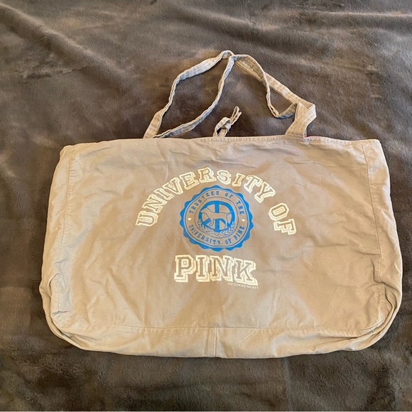 Vintage Y2K PINK Victoria’s Secret reversible tote bag gray to white/pink - Picture 6 of 16